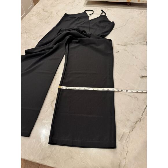 Women’s Black Jumpsuit Sz XXL/2X Sleeveless Flowy Wide Leg V-neck Layering - Picture 11 of 12